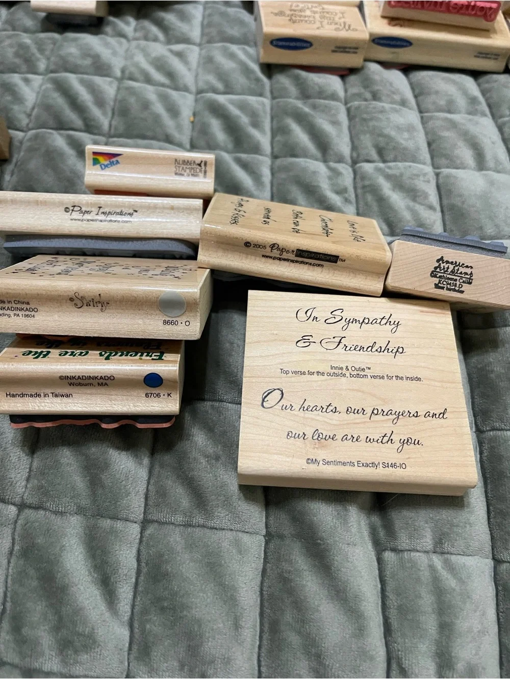 Lot Of 30 Wood Mount Rubber Stamps stamping holidays birthdays quotes